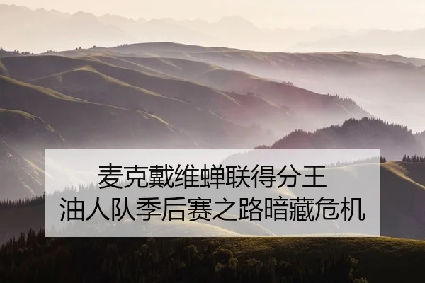 麦克戴维蝉联得分王 油人队季后赛之路暗藏危机